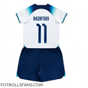 England Marcus Rashford #11 Replika Hemmatröja Barn VM 2022 Kortärmad (+ Korta byxor)